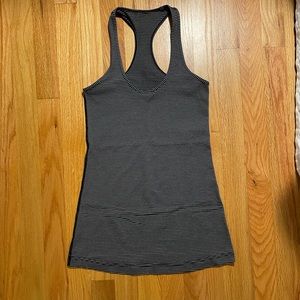 Black and Gray Stripped Lulu Tank Top